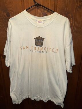 Hanes Heavyweight Crewneck Tee - Ivory with San Francisco, California graphic